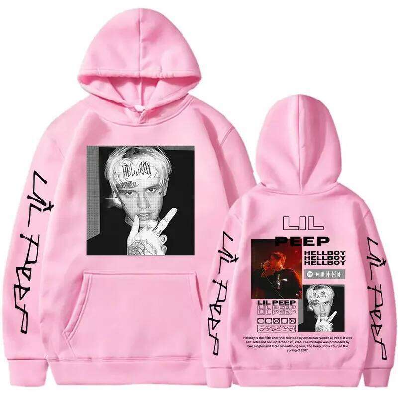 Rapper Lil Peep Hoodies Hellboy Crybaby Hip Hop Graphic Sweatshirts Men's Women Clothing Aesthetic Oversized Casual Pullovers Z260315