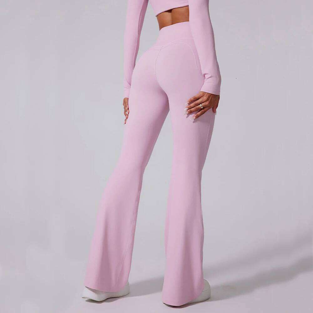 Women High Waist Flared Gym Fitness Workout Runing Sport Leggings Women's Control Tummy Yoga Wide Leg Pants 26Y0313