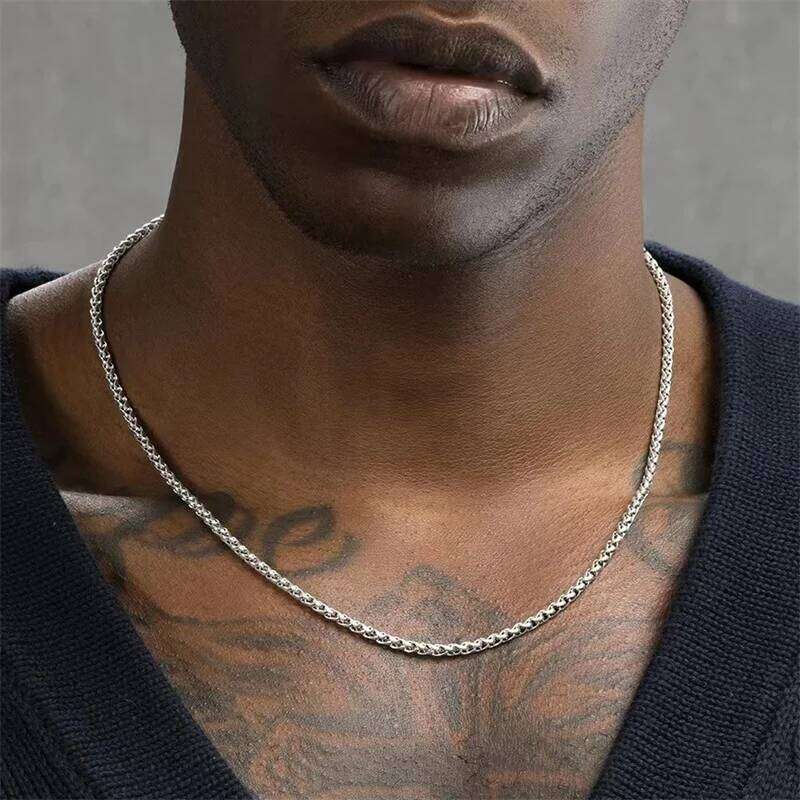 3 5 7MM Stainless Steel Flower Basket Men Hip Hop Basic Chain Necklace For Women Rock Party Jewelry H260312