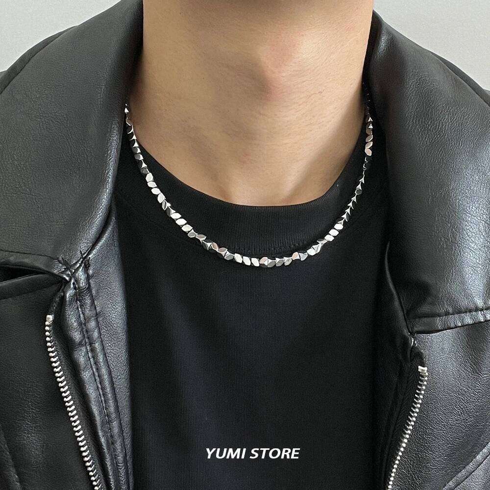 Trend Irregular Titanium Steel Necklace For Men Women Simple Silver Color Chain Choker Jewelry Male Female Accessories H260312