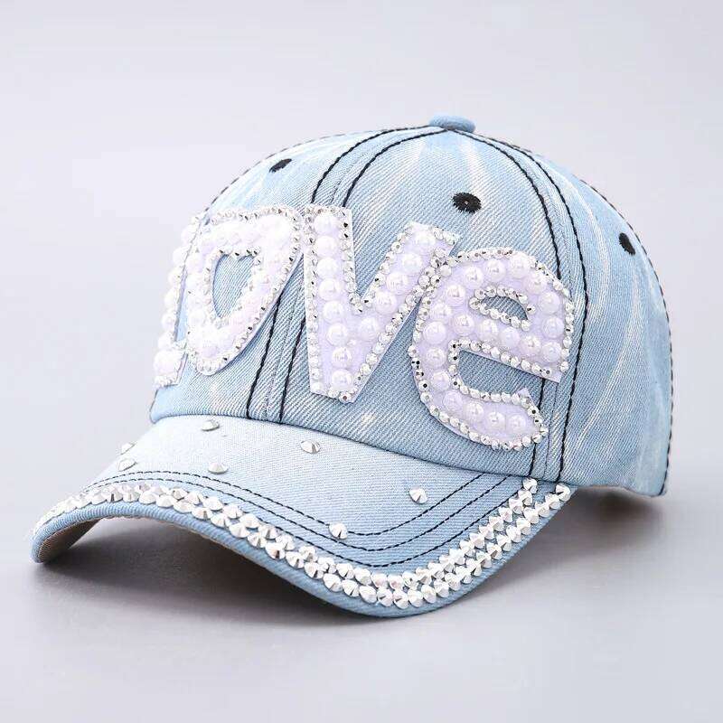 Butterfly Heart Rhinestone Baseball Snapback Female Man Visors Sun Sunscreen Sport Cap Fashion Unique Beach Hat Z260313