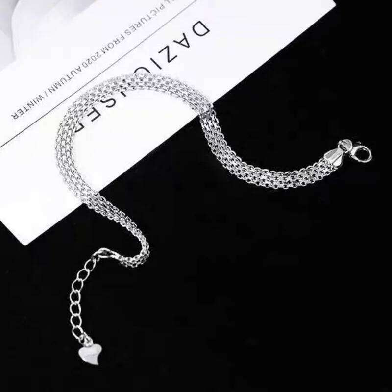 925 sterling Silver Bracelets Mesh chain for Women men Wedding Lady Noble Pretty Jewelry Fashion Nice Chain 20cm 8inch Z260313