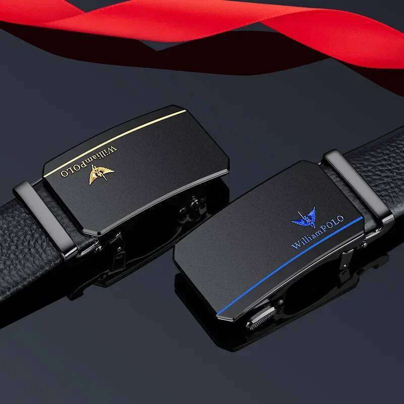 Leather cowhide wear male automatic buckle leather personality youth belt gift to boyfriend husband father Z260226