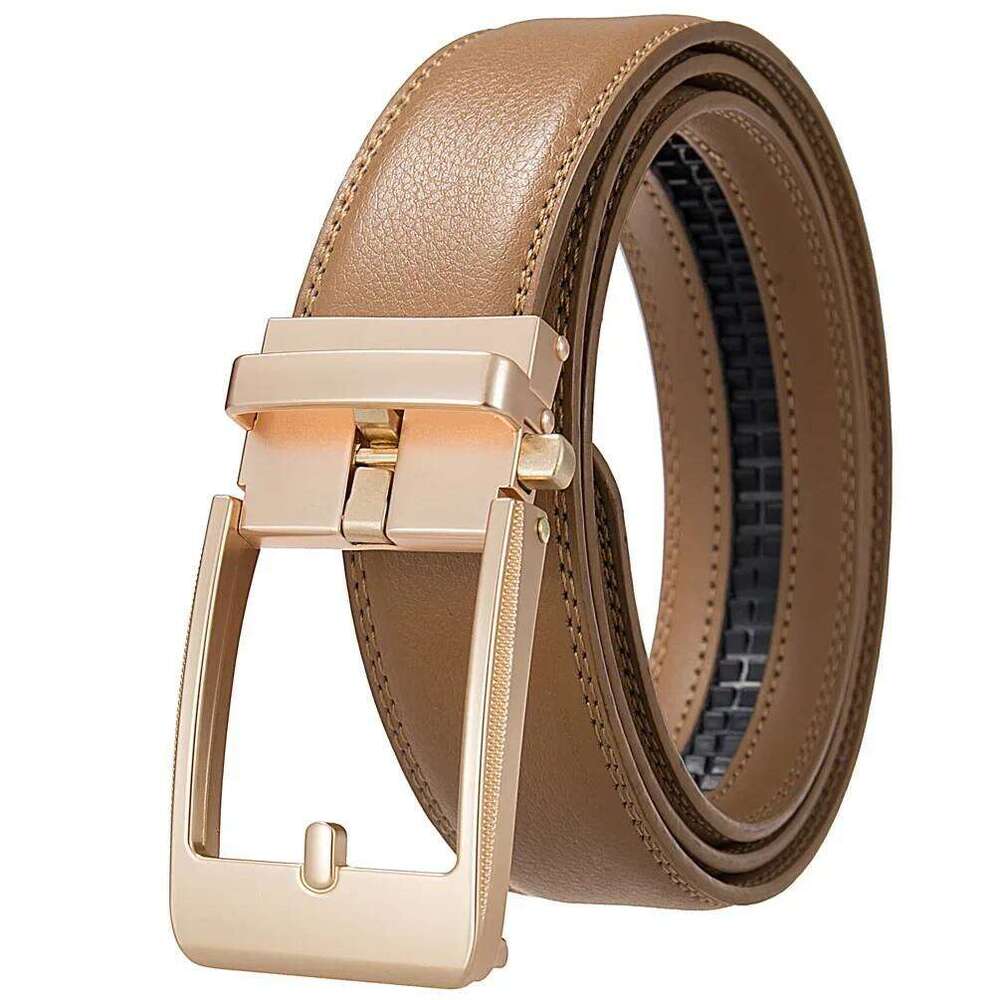 Luxury 3.5cm Width Cowhide Leather Ratchet Belts For Men Adjustable Automatic Buckle Mens Business Casual Belt B1503 Z260226