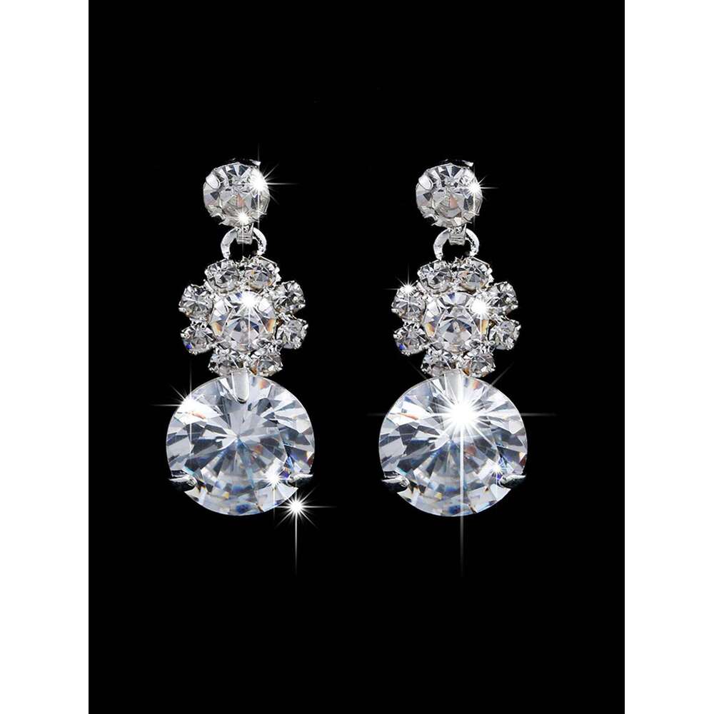 3pcs women's jewelry set, rhinestone necklace, earrings, luxurious wedding accessories Z260313