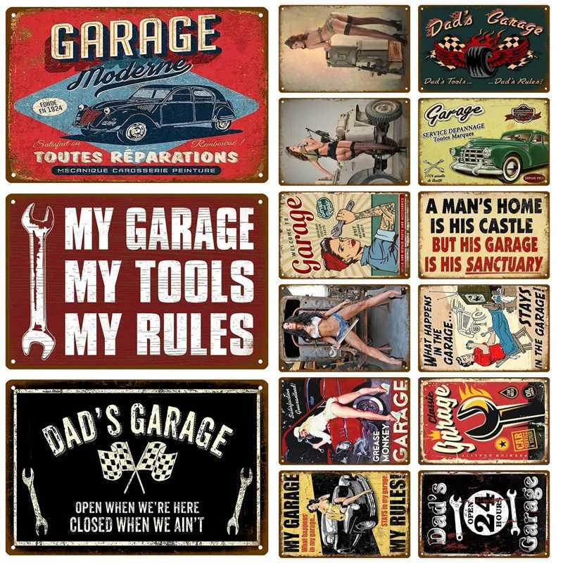 Garage Metal Sign House Plaque Metal Poster Tin Sign Plate Wall Posters Vintage Retro Aesthetic Room Decor Wall Art Decoration D260314