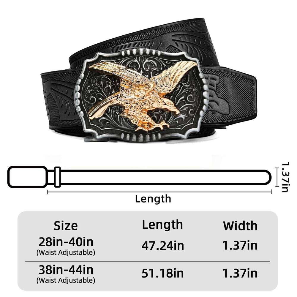 2 Pack Western Belt, Faux Leather Slide Ratchet Men, Men's Belt with Automatic Click Buckle for Jeans, Fa Z260226
