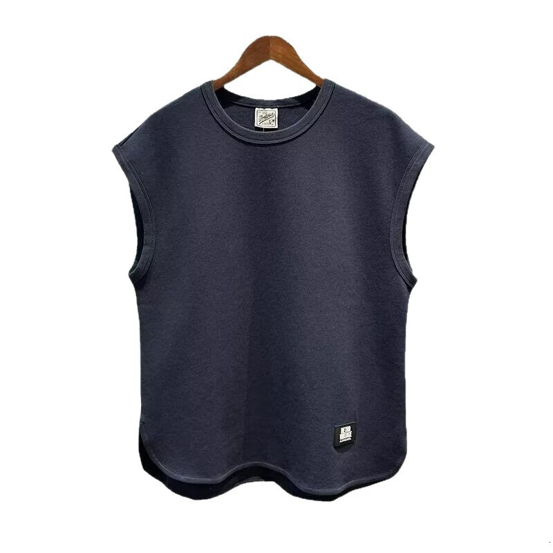 Summer INS Trend Ice Silk Designer T-shirt Designer Hoodie Sleeveless Vest White Polo Base Short Sleeve Retro Tank Top Men's Loose For Outerwear