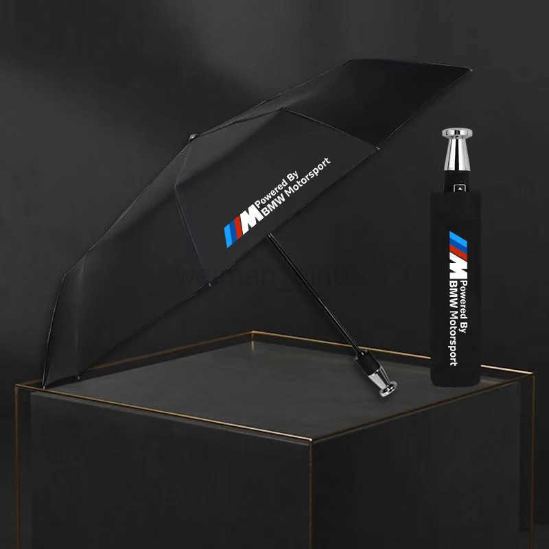For BMW M Motorsport F10 F15 F25 F30 G20 G30 E39 E46 E60 E90 X1 X3 X4 X5 X6 X7 Car Automatic Folding Windproof Sunshade Umbrella H260314