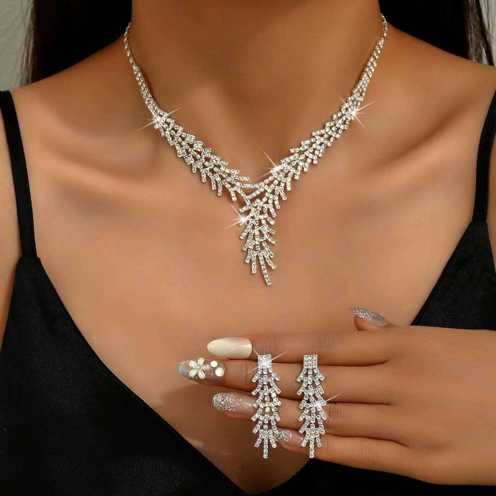 3PC Women's Fashion Trend Claw Chain Series Mimosa Flower Earrings Necklace Jewelry Set Wedding Banquet Party Holiday Gift Z260313