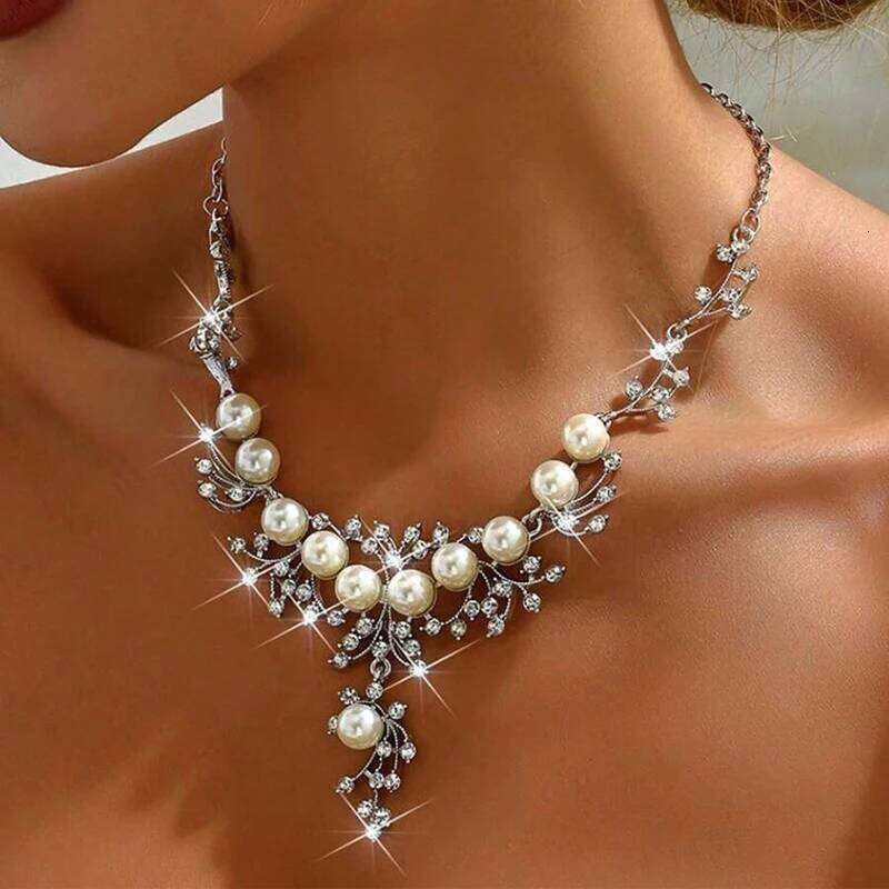 1set Fashion Necklaces Party Daily Sacrament Wedding Accessories Women's Pearl Earrings Jewelry Set Z260313