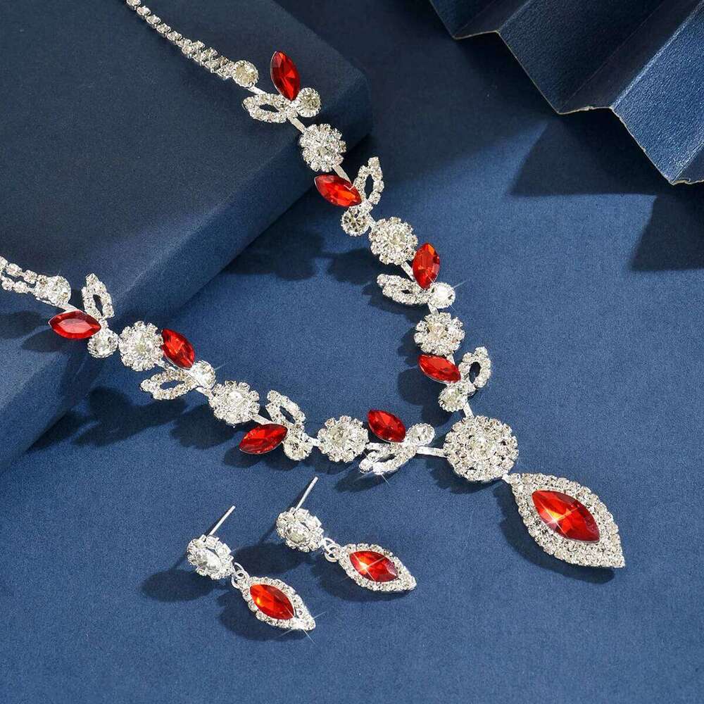 3PC Women's Fashion Leaf Water Drop Necklace Earrings Jewelry Set Suitable for Wedding, Party, Festival Gifts Z260313