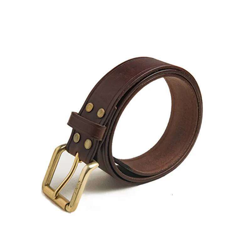 Maden Tooling Cow Genuine Leather Luxury Strap Male Belts Pin Buckle Waist New Fashion Coffee Classice Belt for Men High Quality Z260226