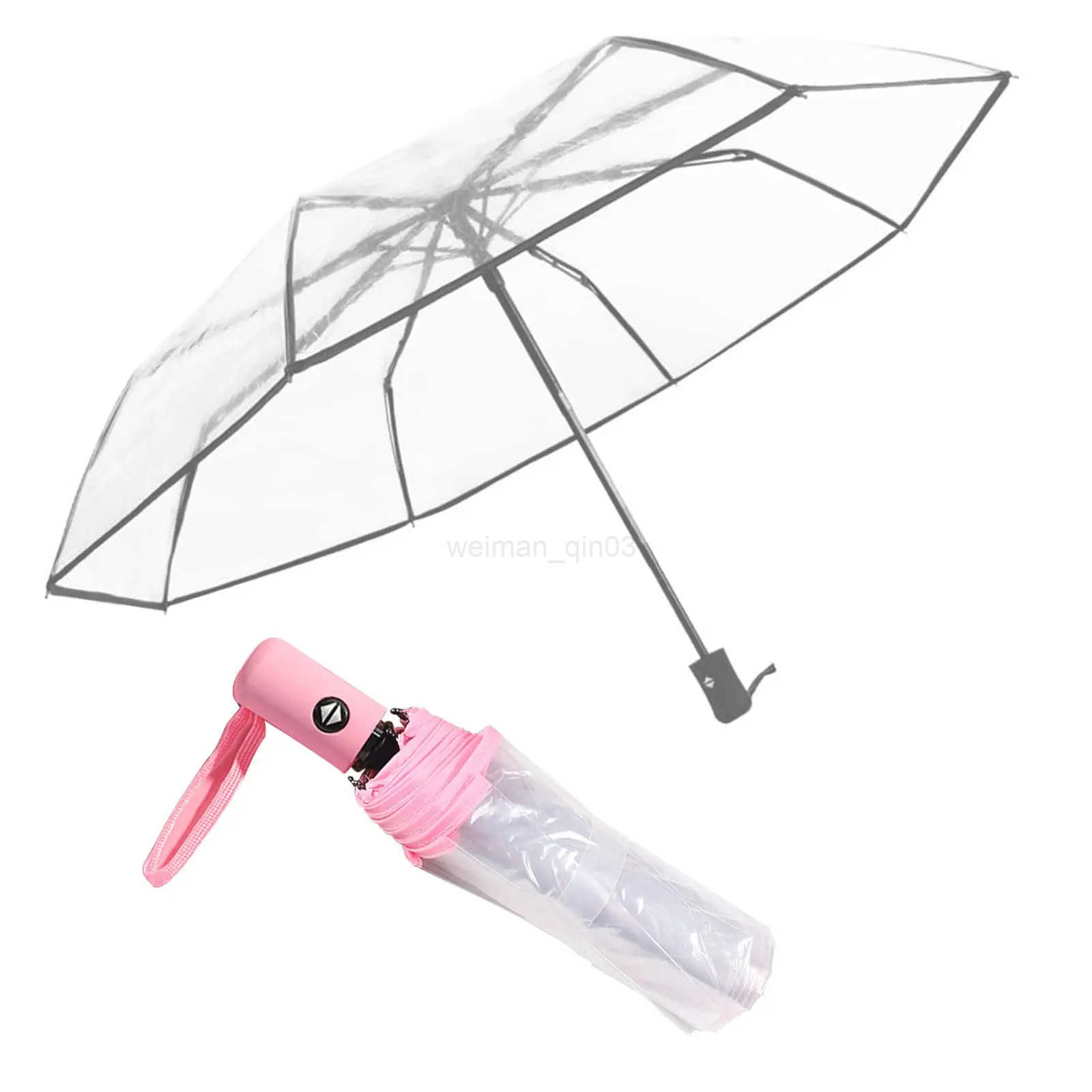 Automatic Clear Bubble Umbrella Korean Style Transparent Travel Dome Umbrella for Women Girls - Rainy Windy Weather Protection H260314