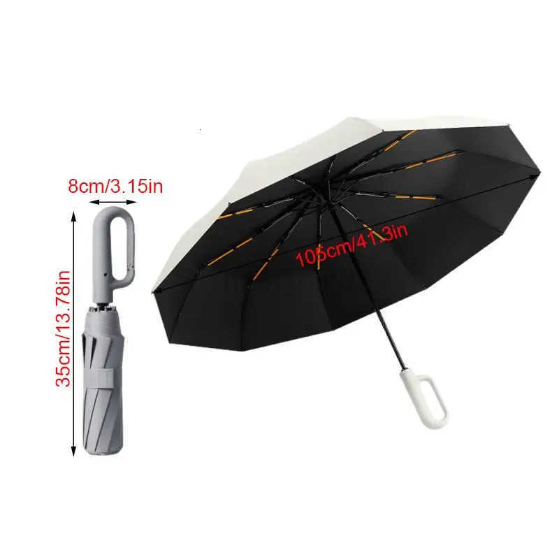 Ring Buckle Design Automatic Umbrella For Men Women Folding 105CM Large Strong Sunshade UV Protection Umbrella H260314
