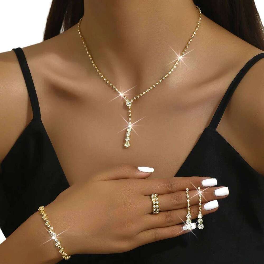 5 pieces of women's minimalist claw chains, earrings, necklaces, bracelets, rings, jewelry sets, banquet parties, holiday gifts Z260313