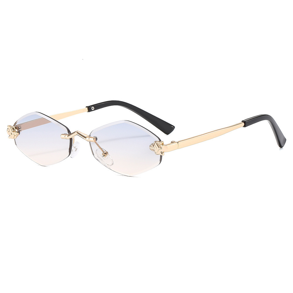 New Y2k Style Frameless Cut-Edge Sunglasses, European And American Fashion Versatile Outdoor Street Photography Sun Protection Glasses