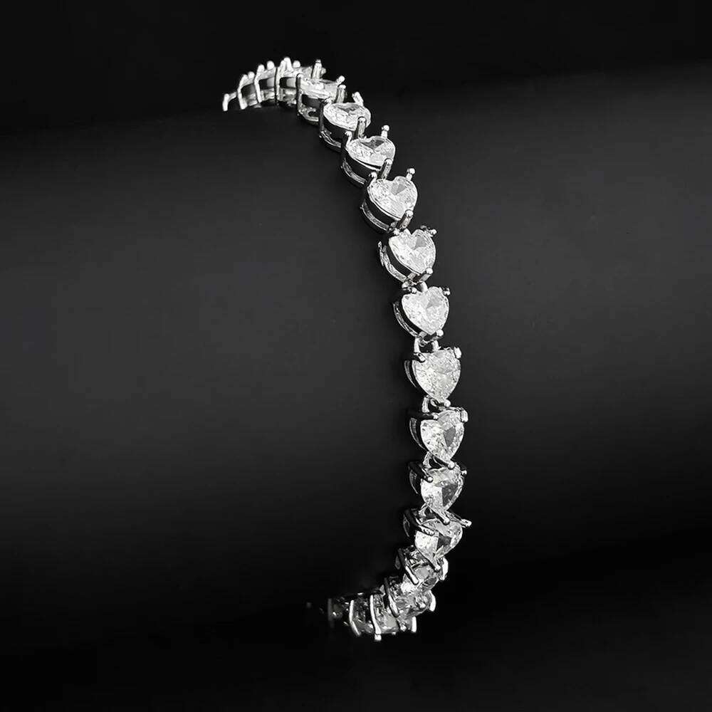 Moonso Luxury Heart Silver Color Bracelet Bangle for Women Wedding Bride on Hand Valentine's Day Gift Jewelry S7982 Z260313
