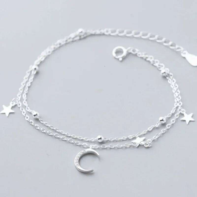 Sparking 925 Sterling Silver Star Moon For Women Girls Vintage Korean Crystal Bracelets Party Charm Jewelry Gifts Z260313