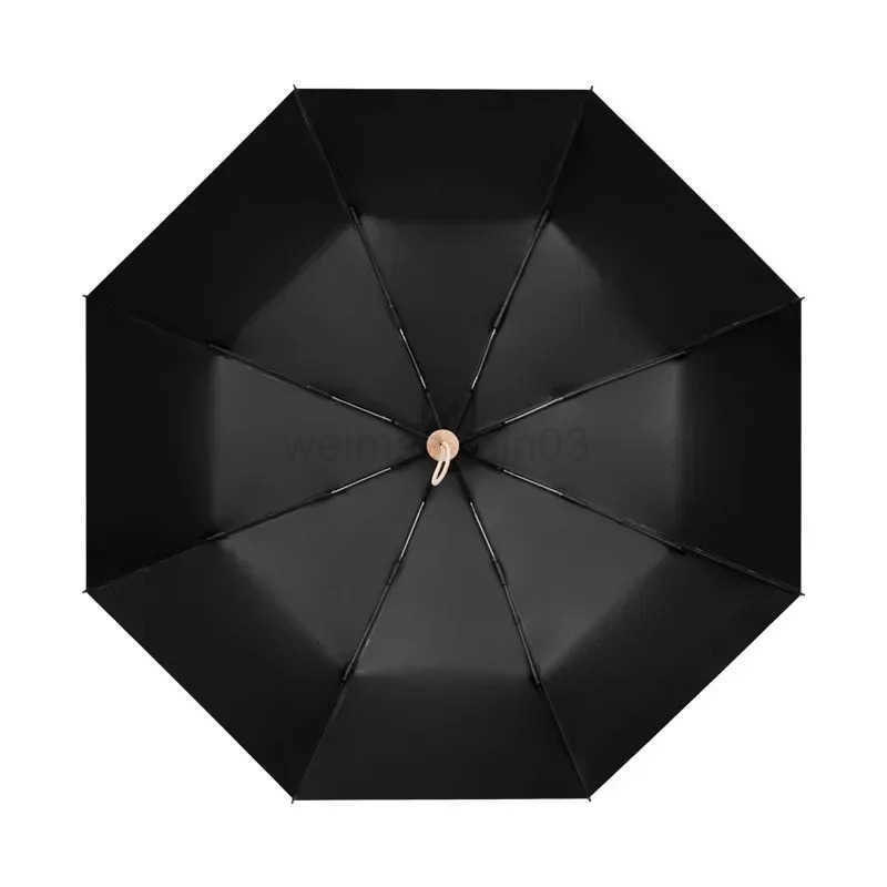 Retro Sun UV Umbrella for Women Black Glue UV UPF50 Protection Parasol Windproof Wooden Handle Folding Rain Umbrellas H260314