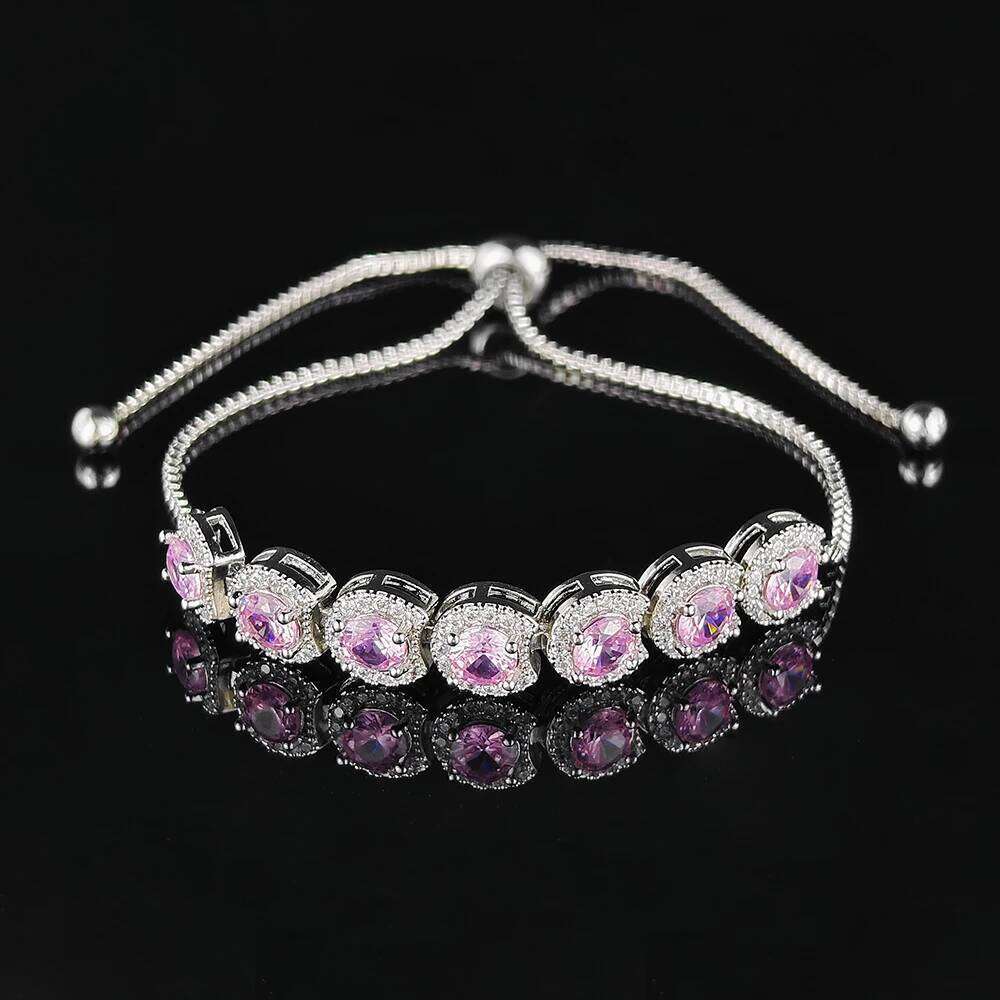 Luxury Green Pink Rose Gold Silver Color CZ Bracelet Bangle for Wedding Women on Hand Gift Jewelry Wholesale Bulk S5243bb Z260313