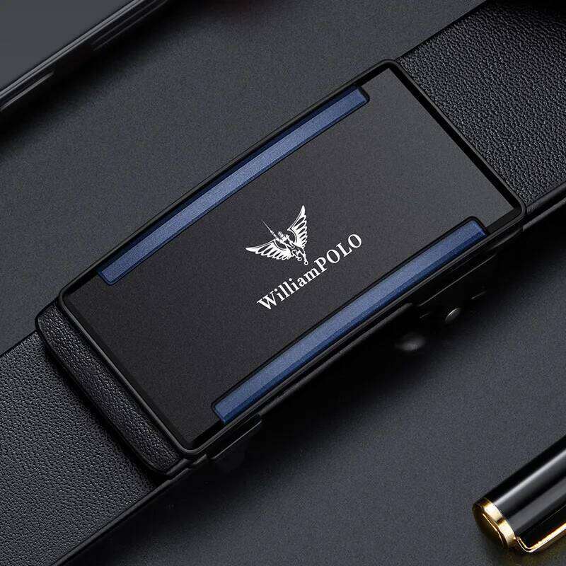 Simple toothless men's with automatic buckle, casual belt, fashionable and personalized belt Z260226