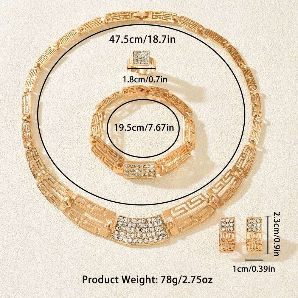 Cross border e-commerce Europe and America high-end atmospheric necklace earrings bracelet ring set Z260313