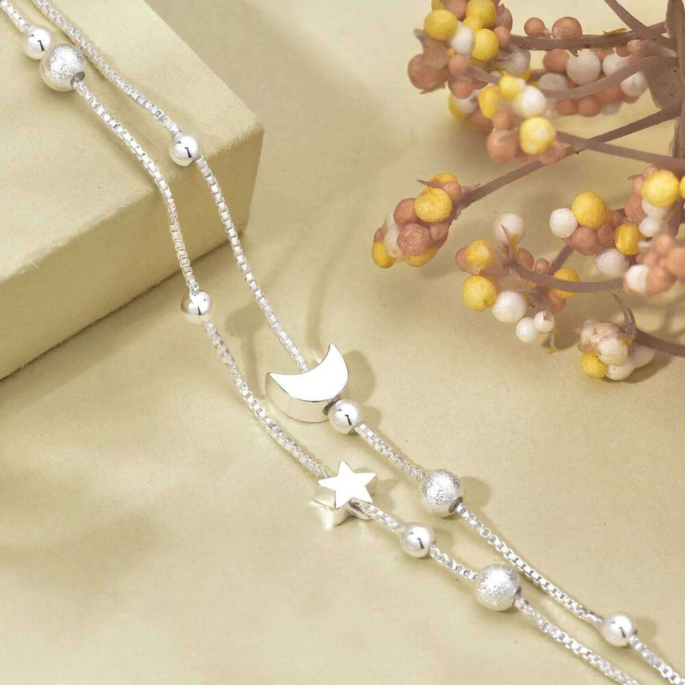 Sterling Silver Women's Hand Bracelets Ball Moon For Girls Ladies Wedding Engagement Luxury Jewelry Accessories Argent 925 Z260313