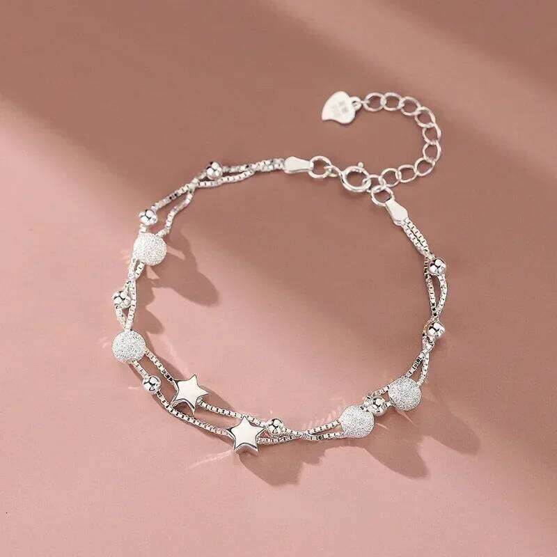 925 sterling silver Beautiful stars Bracelets for women korean fashion party Wedding Jewelry Holiday gifts Z260313