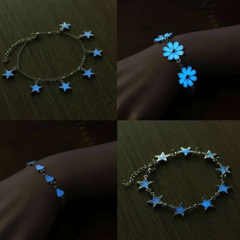 New Romantic Luminous Love Heart Stars for Woman Glow In The Dark Charm Bracelet Girl Party Personality Jewelry Gifts Z260313