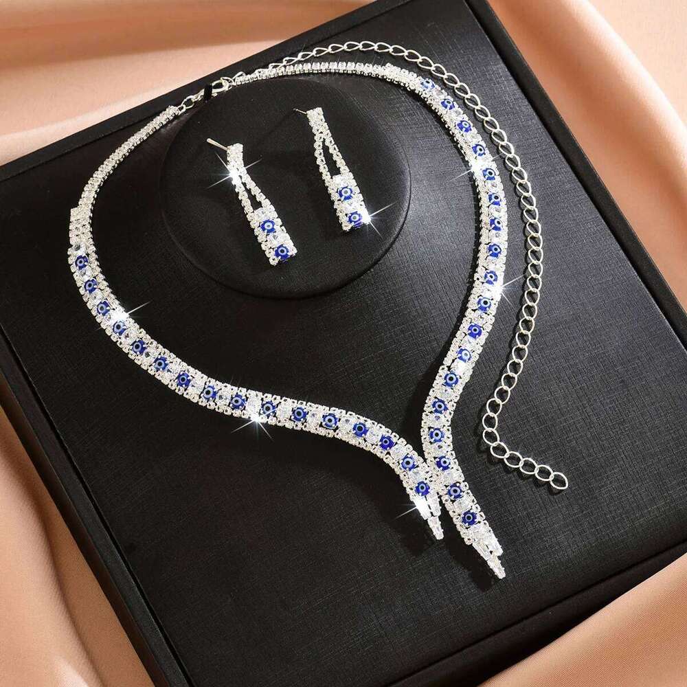 European popular long tassel necklace earring set with versatile temperament and fashionable bridal wedding jewelry Z260313