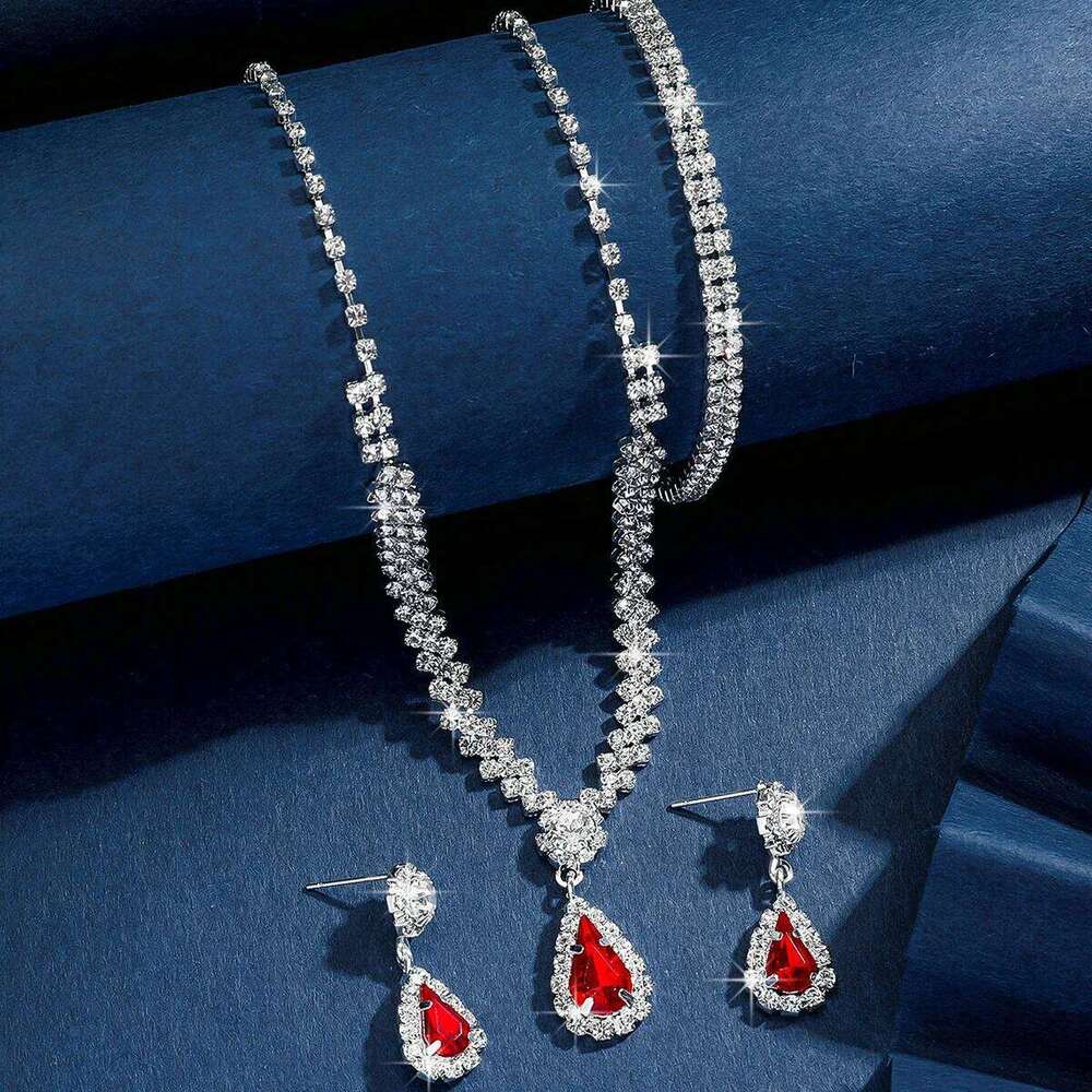 4 Pieces Of Women's Wedding Accessories, Earrings, Necklaces, Bracelets, Bridal Jewelry Sets, Banquet And Party Accessories-2910 Z260313