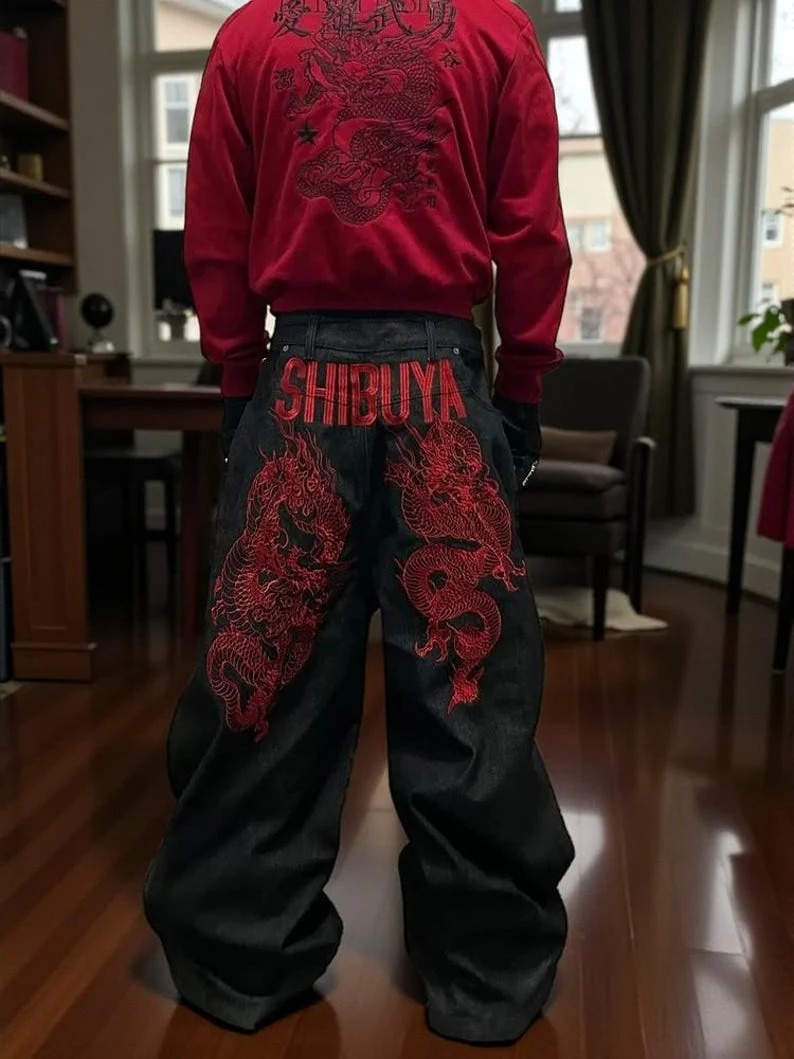 Y2K Striped Stitching Hole Jeans Mens Retro American High Street Straight Pants Fashion Washed Baggy Leisure Skateboard Pants 260311