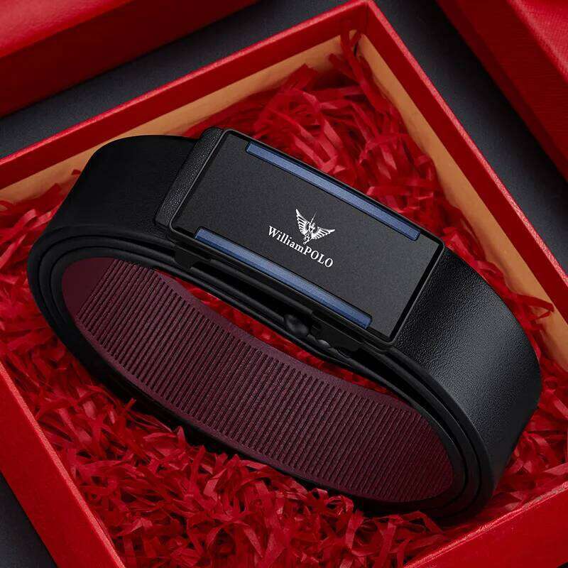 Simple toothless men's with automatic buckle, casual belt, fashionable and personalized belt Z260226