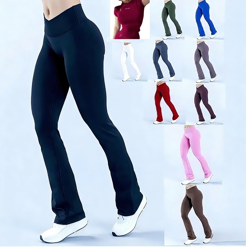 Dfynely Yoga Vision Flares Pants Seamless High Waist SweaTpants Fitness Buttocks Quick Dry Tight Clothes Jogging Sports Trousers Gym Tops technology US stock