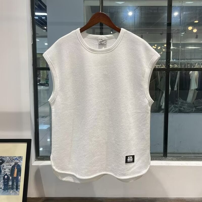 Summer INS Trend Ice Silk Designer T-shirt Designer Hoodie Sleeveless Vest White Polo Base Short Sleeve Retro Tank Top Men's Loose For Outerwear