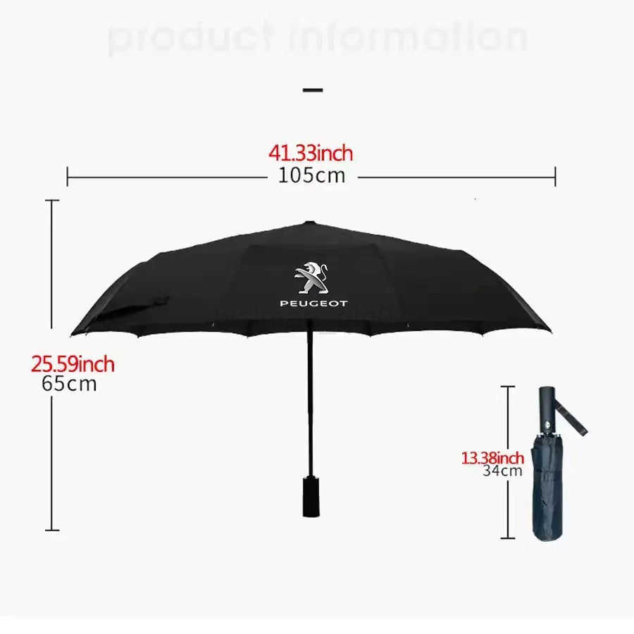 Car Automatic Folding Windproof Sunshade Umbrella For Peugeot 206 5008 207 408 508 208 301 308 407 2008 3008 4008 GT RCZ GTLine H260314