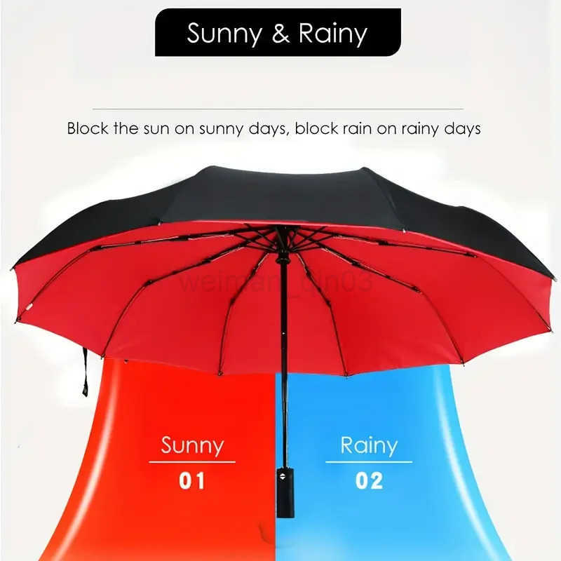 Fully Automatic Resistant Rain Windproof Double Layer Umbrella Folding for Men Women Luxury Business Male Large Umbrella Parasol H260314