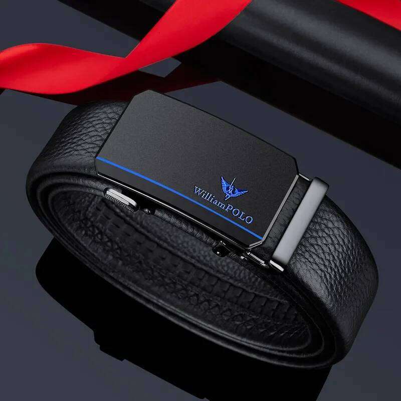 Leather cowhide wear male automatic buckle leather personality youth belt gift to boyfriend husband father Z260226