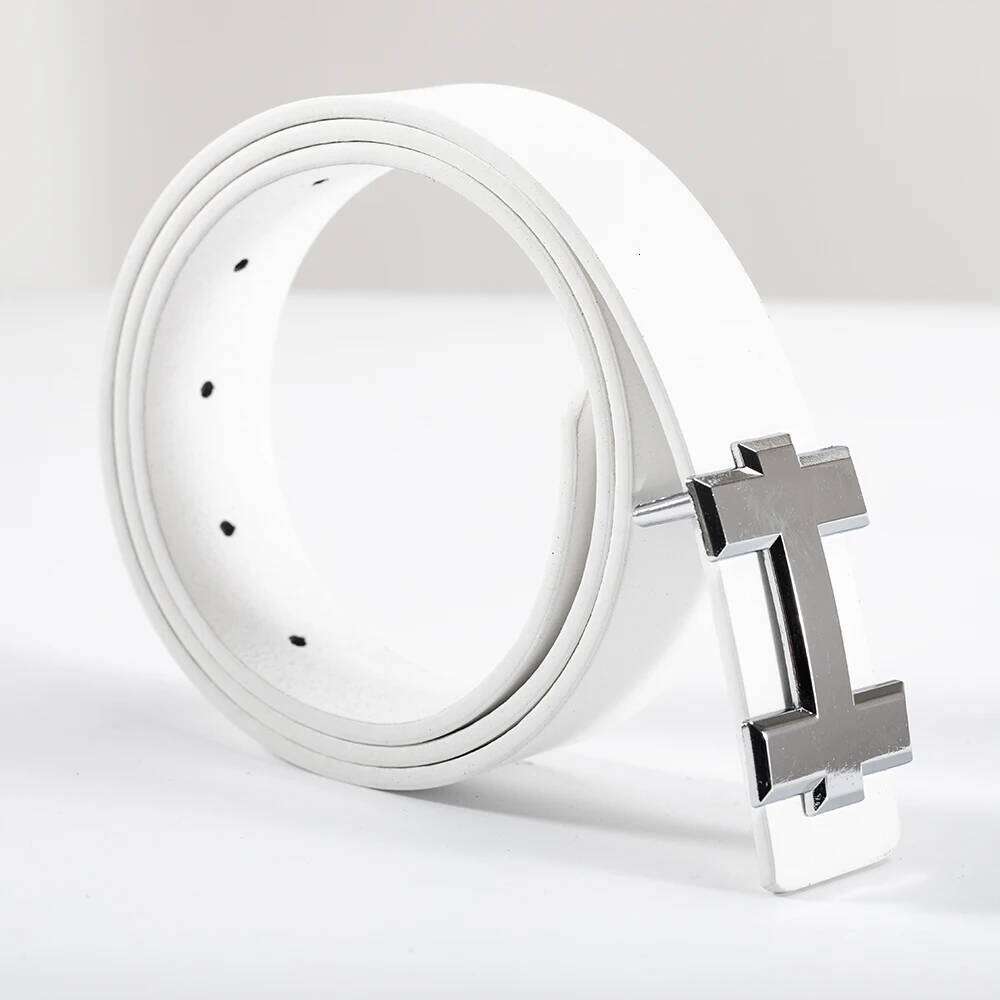 ECHAIN Vintage Luxury Belts Men High Quality Male Women Belt PU Leather H Buckle Strap for Jeans 105cm Z260226