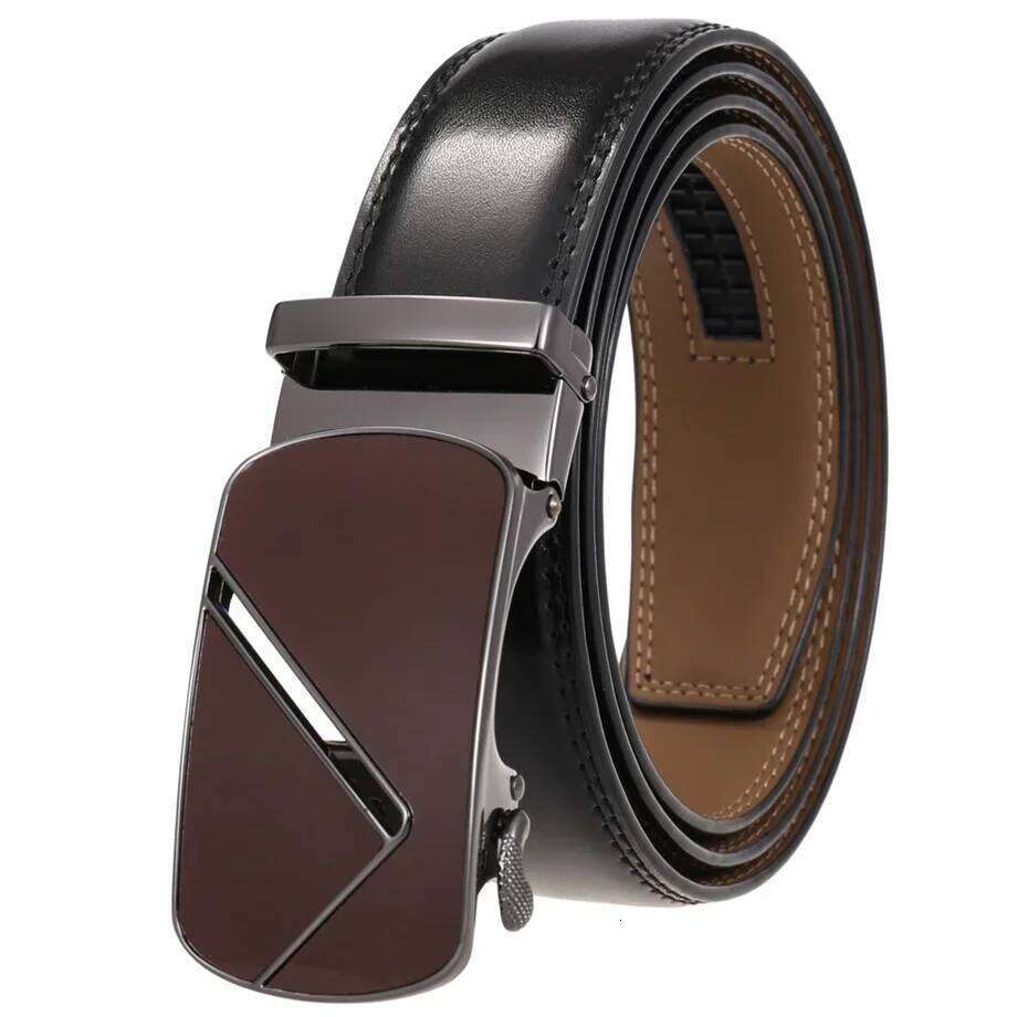 Luxury Cow Genuine Leather for Men 2025 New High Quality Automatic Black Formal Male Belt Brand Ratchet Buckle Belts B447 Z260226