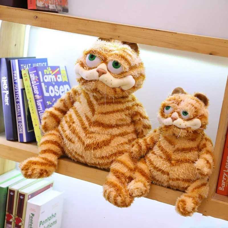 Fat Orange Plush Cat Stuffed Animals Toy Lifelike Yellow Tabby Cat Kitty Toy for Boys and Girls Children Xmas Birthday Y260314