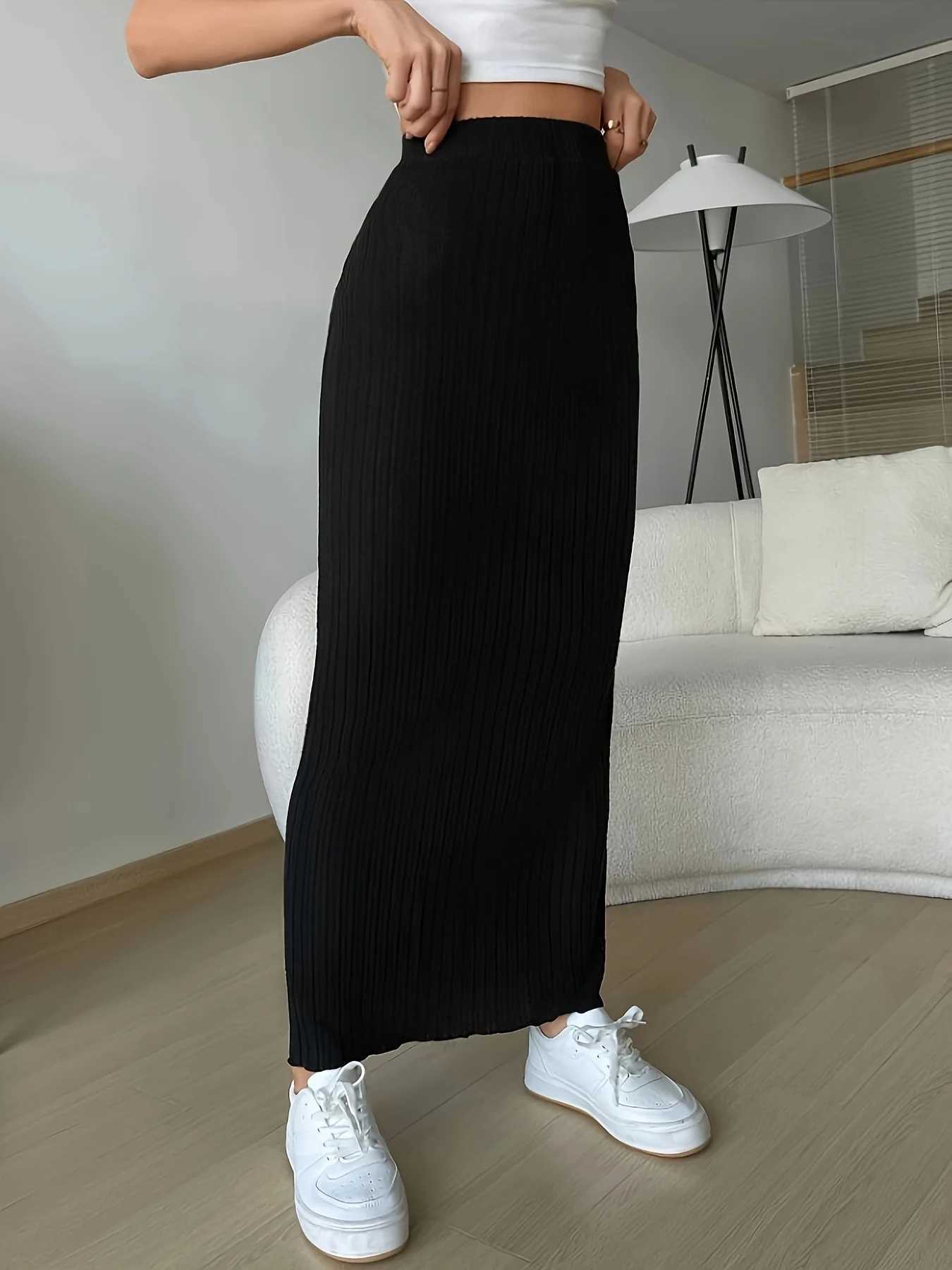 New high-waisted side Slim knitted half-skirt womens casual dress half-skirt M260314