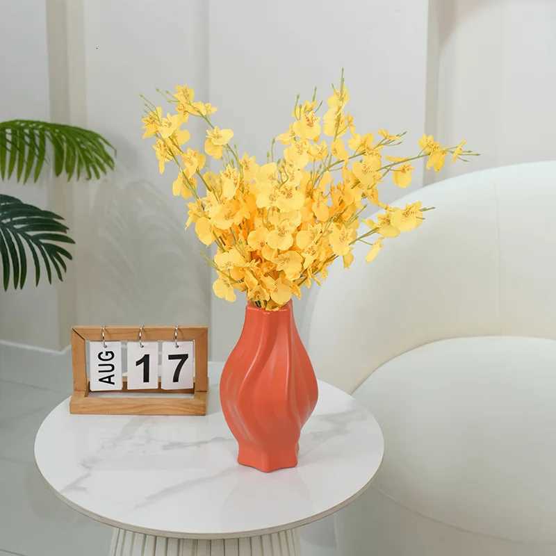 Nordic Flower Vase Durable Plastic Vase Ornaments Table Centerpieces Flower Arrangement Home Living Room Wedding Decoration Y260314