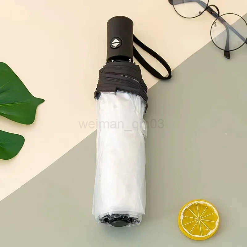 1pc-Transparent Umbrella Folding Automatic Open and Close Umbrella Mori Three-Fold Student Sunny Umbrella H260314