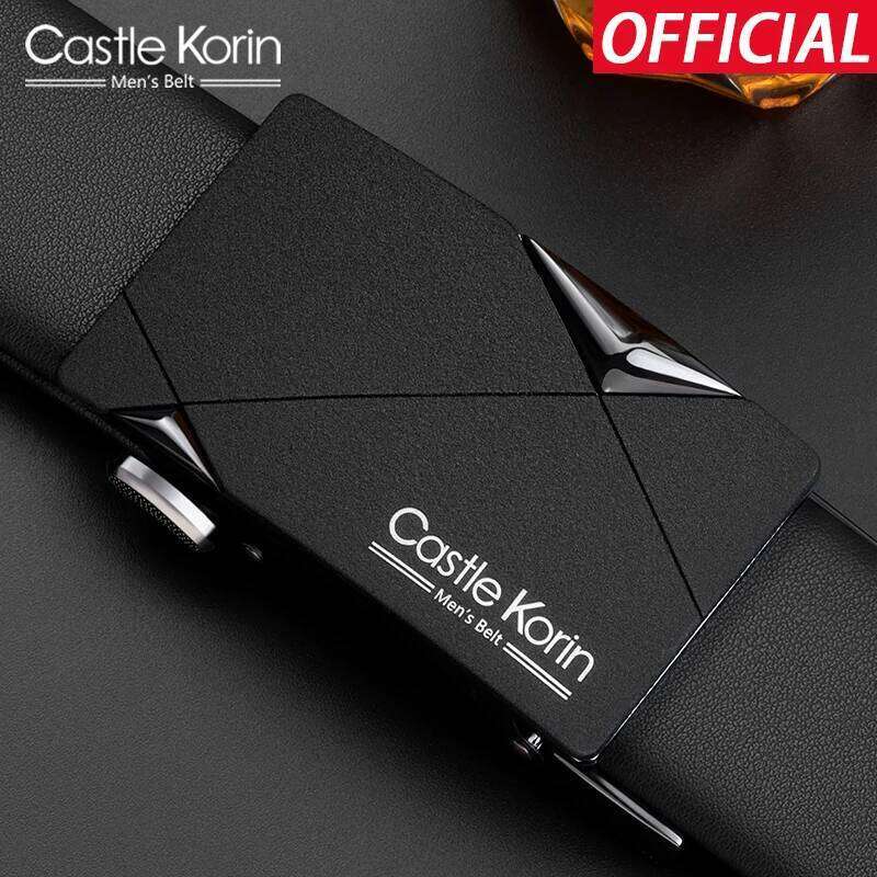 Men's leather automatic buckle fashion trend new Korean style 100-130cm soft cowhide retro business men's belt Z260226