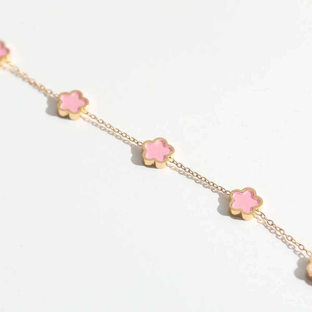 New Luxury Stainless Steel Clover Bracelet Five-Leaf Flower Bracelets lucky star Jewelry for Women Mother's Day Gifts Z260313