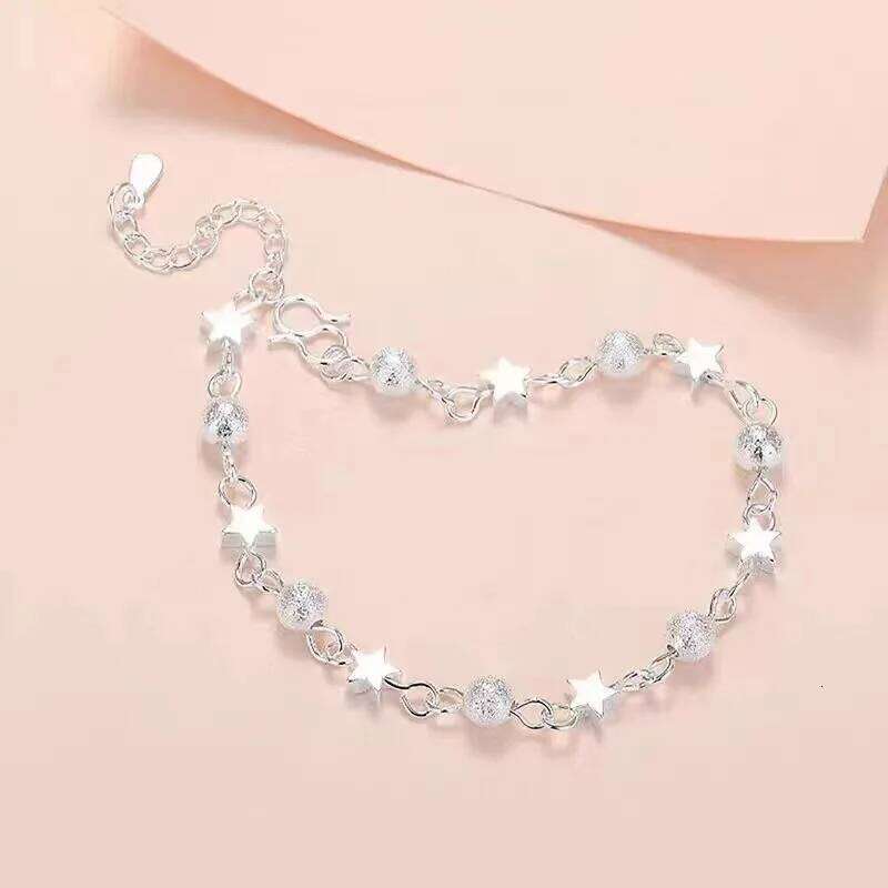 925 Sterling Silver Stars Bead Women Korean Versatile Adjustable Charm Bracelets Girls Sweet Beautiful Jewelry Gifts Z260313