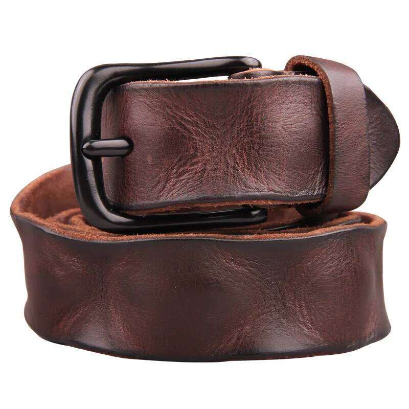 Handmade Retro Leather Simple Luxury Pin Buckle Jeans Men's First Layer Cowhide Casual Belt Authentic Z260226