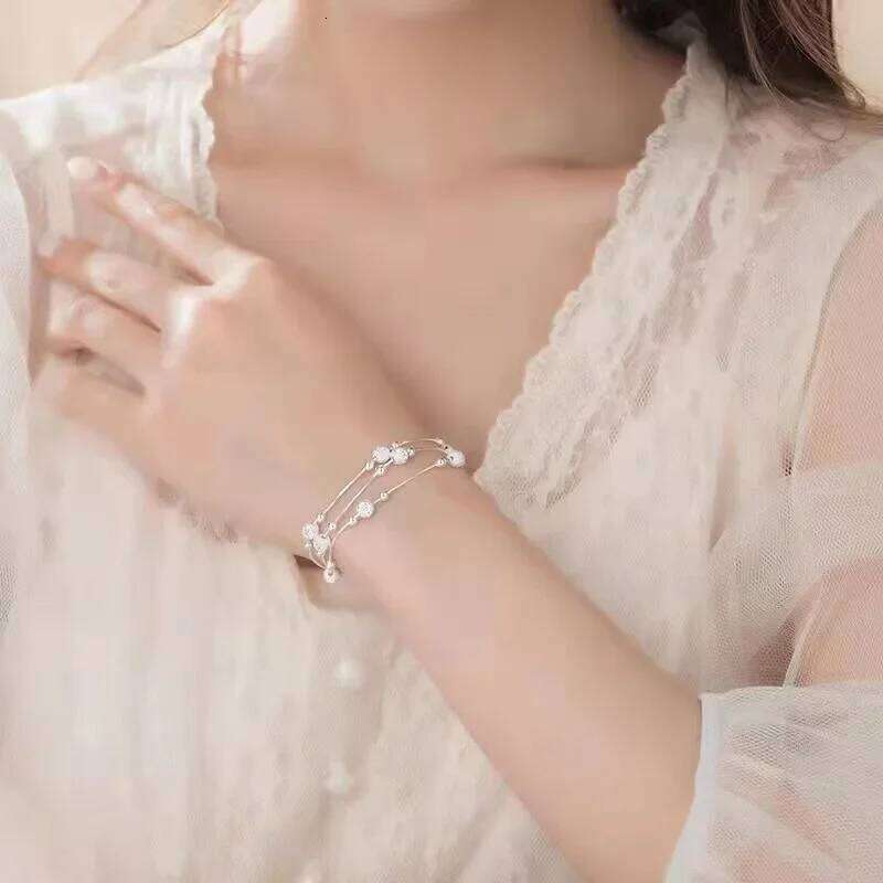 925 Sterling Silver Bracelet Woman Vintage Luxury Adjustable Bead Bracelets Fashion Original Jewelry Party Wedding Gift Z260313